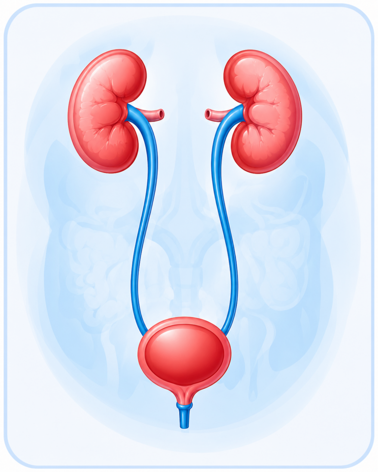 Illustration of the urinary system